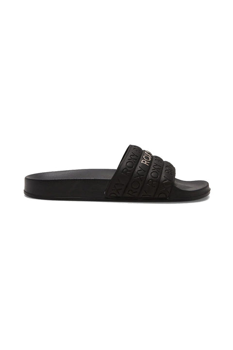 Roxy Slippy Water-Friendly Sandals - Black / M Gold - Side