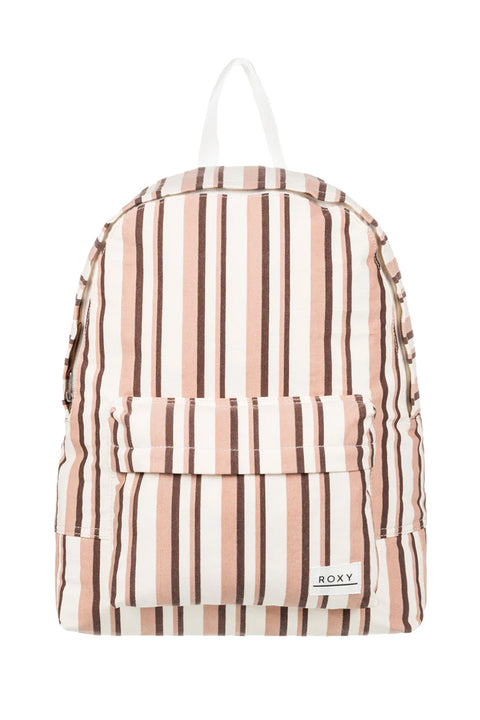 Roxy Sugar Baby Canvas Small Backpack - Root Beer Silk Caye Stripe