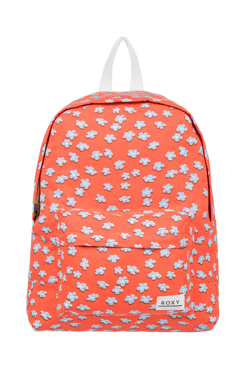 canvas mini backpack printed Roxy Sugar Baby Canvas Small Backpack - Tiger Lily Flower Rain
