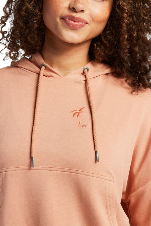 Roxy Surfing By Daylight Hoodie - Cork - Chest Closeup