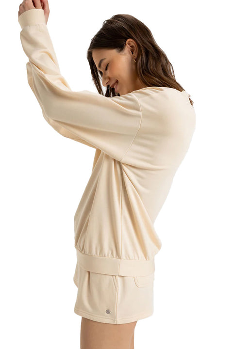 Roxy Surfing By Moonlight Crew Neck Sweatshirt - Tapioca- Side