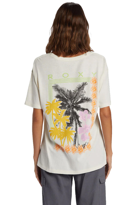 Roxy Tropic Daze Short Sleeve T-Shirt - Egret- Back