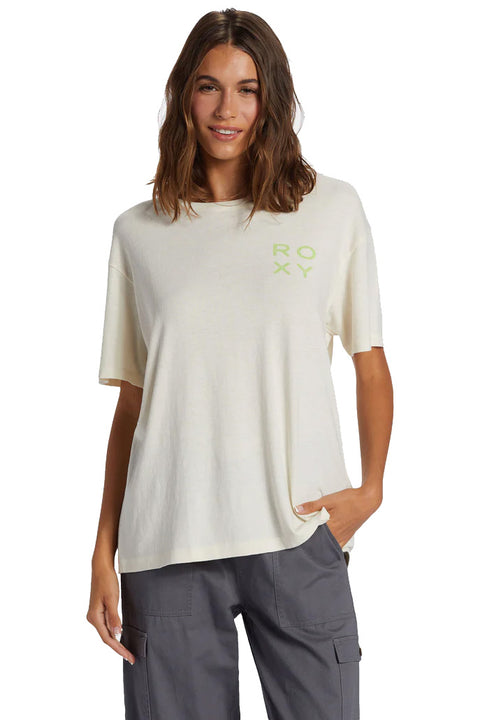 Roxy Tropic Daze Short Sleeve T-Shirt - Egret- Front