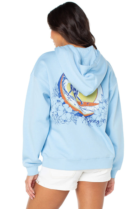 Roxy Wailea Hoodie - Airy Blue Makine Waves- Back