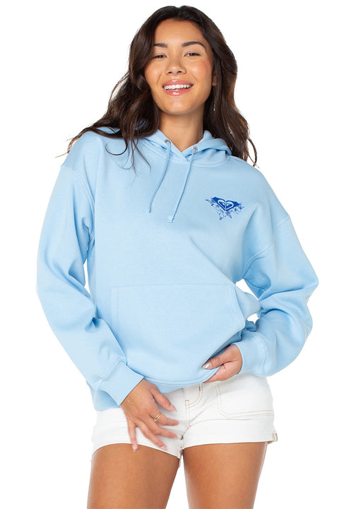 Roxy Wailea Hoodie - Airy Blue Makine Waves- Front