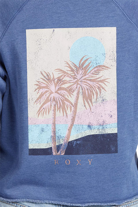 Roxy We Arrived Hoodie - Bijou Blue - Back Closeup
