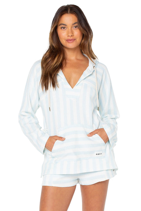 Roxy Wild And Free Top - Airy Blue Sailor Stripe- Front