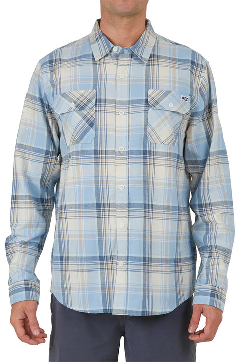 Salty Crew Frothing Flannel - Wax / Blue