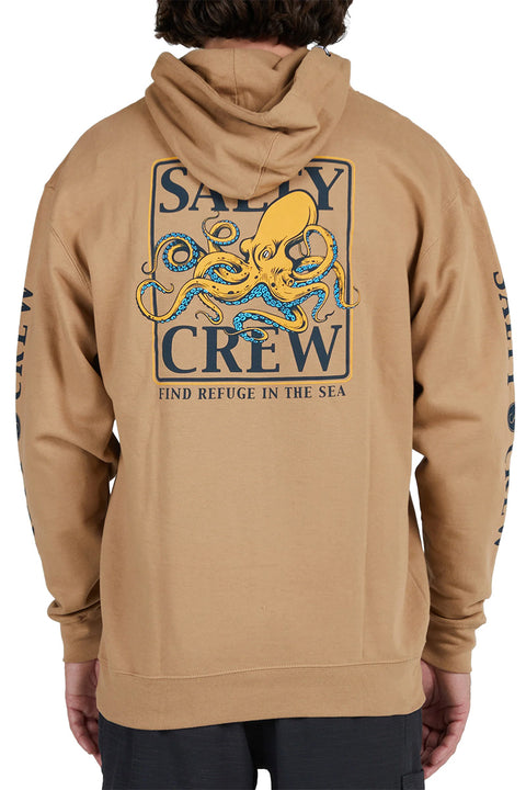 Salty Crew Ink Slinger Hooded Fleece - Sandstone - Back