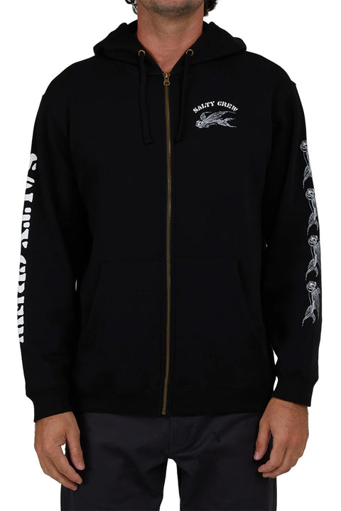 Salty Crew Kamikaze Zip Fleece - Black- Front