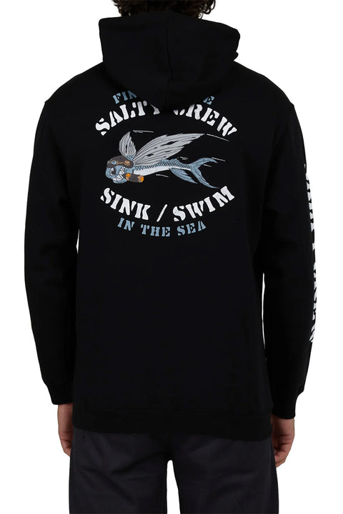 Salty Crew Kamikaze Zip Fleece - Black- Back