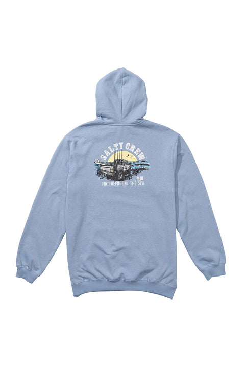Salty Crew Lifted Fleece Hoodie - Marine Blue - Back