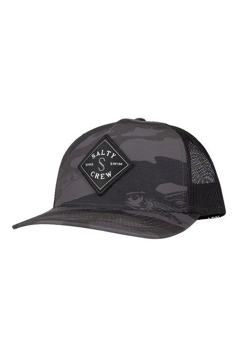 Salty Crew Sealine Retro Trucker Hat - Black Camo