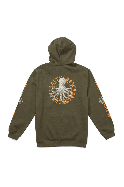 Salty Crew Tentacles Fleece Hoodie - Dusty Olive- Back