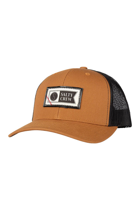 Salty Crew Topstitch Retro Trucker Hat - Camel / Black