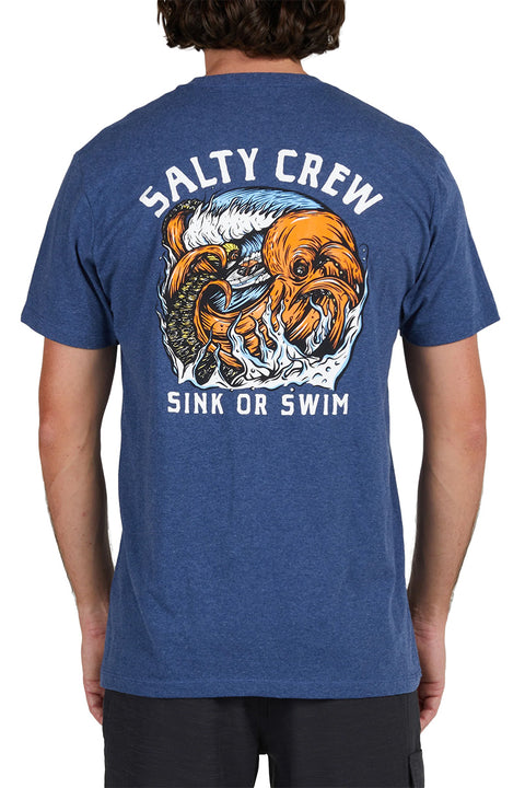 Salty Crew Tsunami Standard S/S Tee - Navy Heather - Back