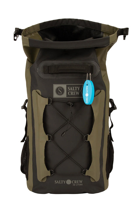 Salty Crew Voyager Roll Top Backpack - Black / Military