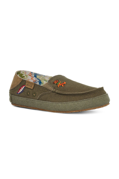 Sanuk Women's Twinny ST X Grateful Dead Sidewalk Surfers - Olive - Right Side