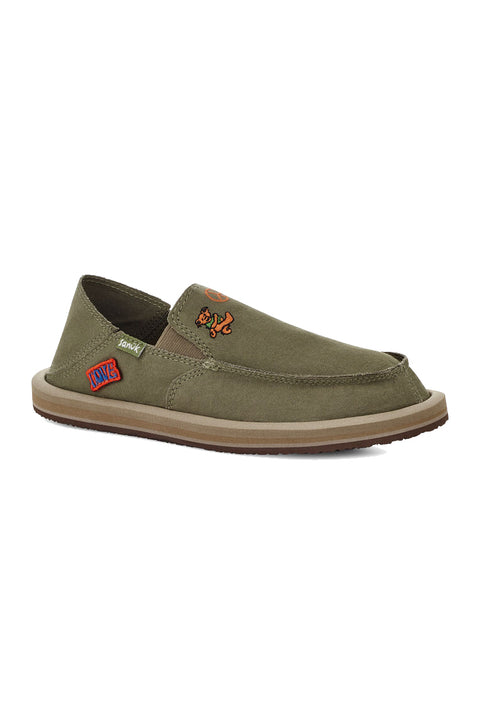 Sanuk Youth Sidewalk Surfers X Grateful Dead - Olive - Right Side