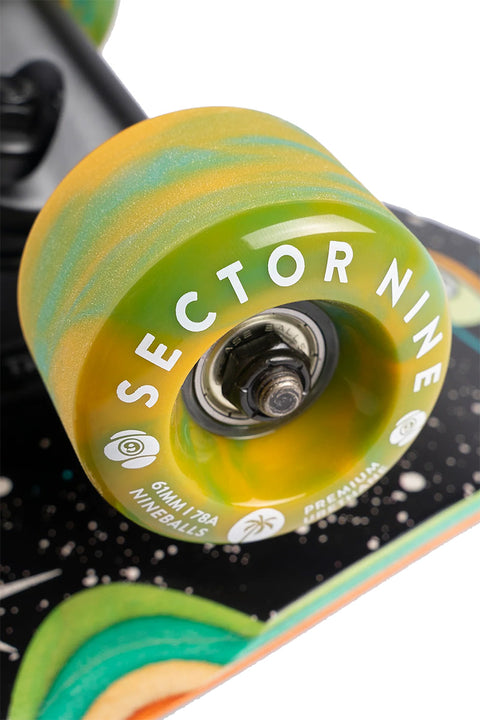 Sector 9 Chop Hop Charge Complete Skateboard- Close up on wheels