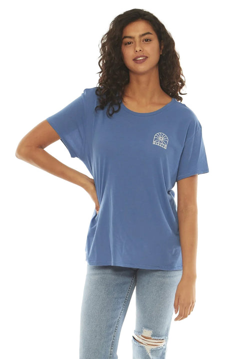 SisstrEvolution Radiate S/S Boyfriend Knit Tee - Blueberry