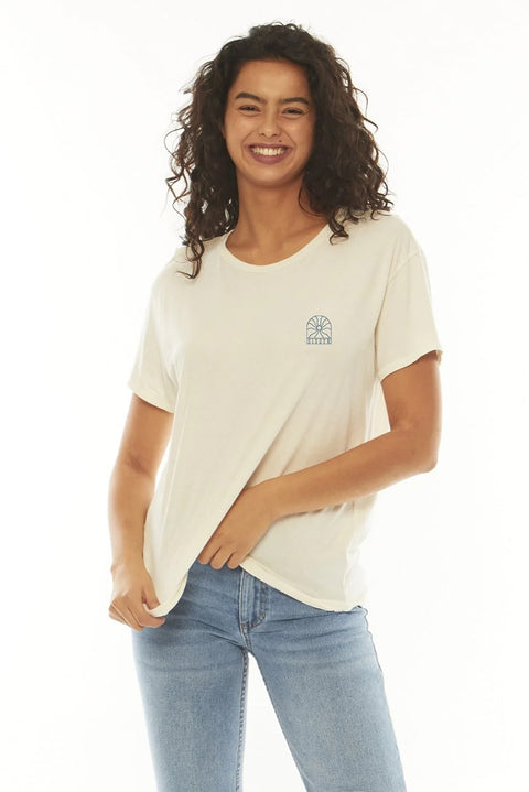 SisstrEvolution Radiate S/S Boyfriend Knit Tee - Vintage White