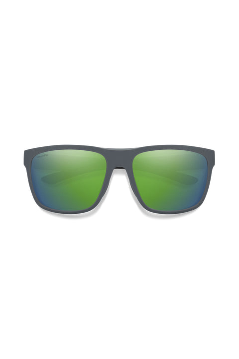 Smith Barra Sunglasses - Matte Cement / Chromapop Polarized Green Mirror - Front