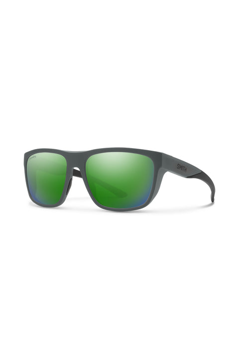 Smith Barra Sunglasses - Matte Cement / Chromapop Polarized Green Mirror