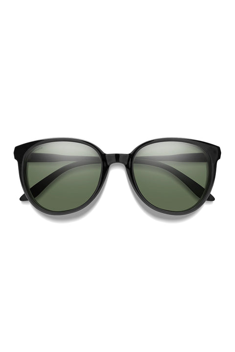 Smith Cheetah Sunglasses - Black / ChromaPop Polarized Gray Green- Front with arms folded