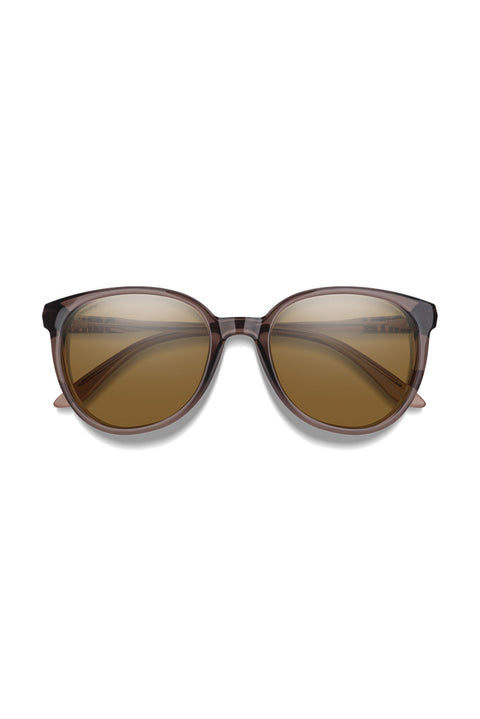 Smith Cheetah Sunglasses - Rosewood Crystal / ChromaPop Polarized Brown Lens- Front folded up
