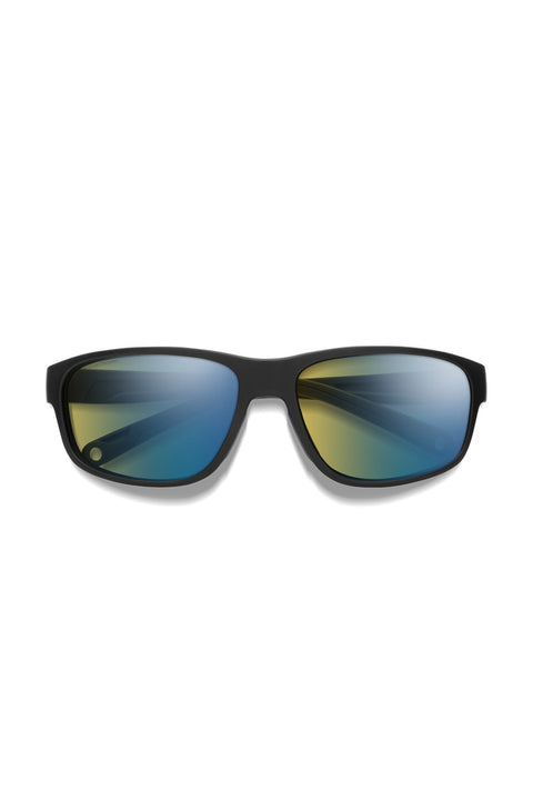 Smith Redding 2 Sunglasses - Matte Black / ChromaPop Glass Polarchromic Yellow Blue Mirror- Front folded