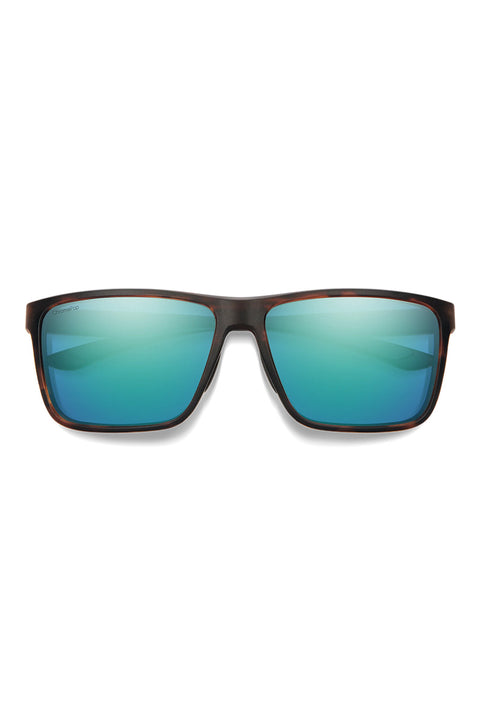 Smith Riptide Sunglasses - Matte Tortoise / ChromaPop Polarized Opal Mirror- Front with arms folded
