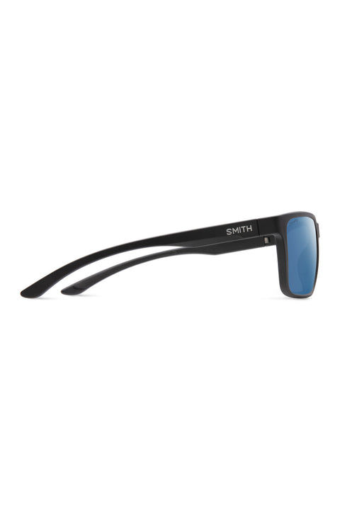 Smith Riptide Sunglasses - Matte Black / ChromaPop Glass Polarized Blue Mirror- Side