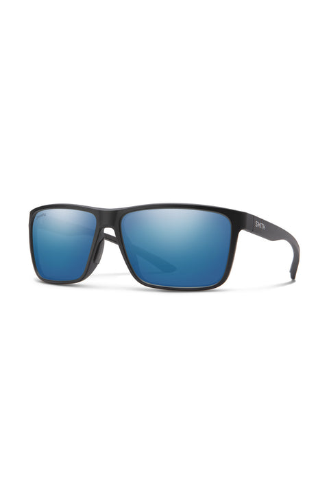Smith Riptide Sunglasses - Matte Black / ChromaPop Glass Polarized Blue Mirror- Front