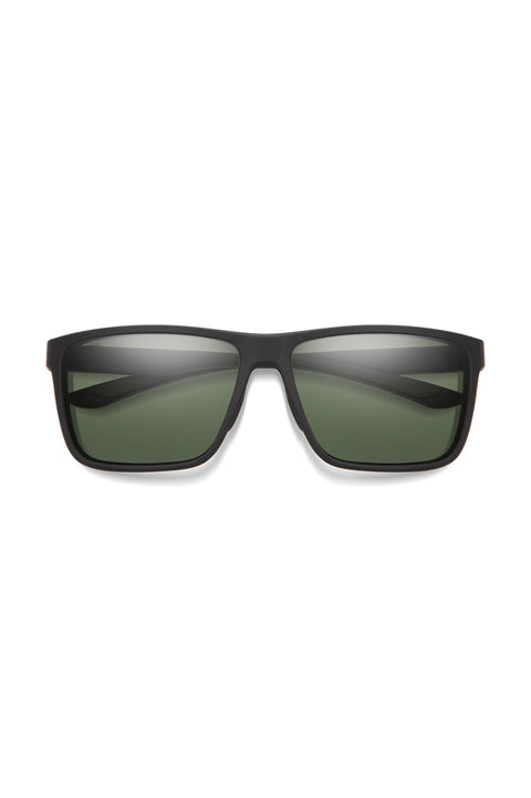 Smith Riptide Sunglasses - Matte Black / ChromaPop Polarized Gray Green- Front folded