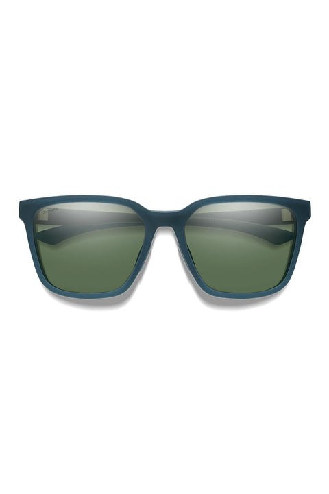 Smith Shoutout Core Sunglasses - Matte Pacific Crystal / Polarized Gray Green- Front with arms folded