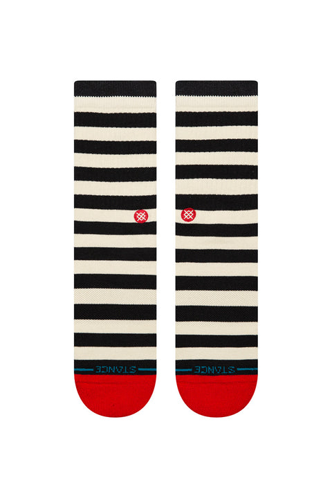 Stance Breton Crew Socks - Black / White- Front view