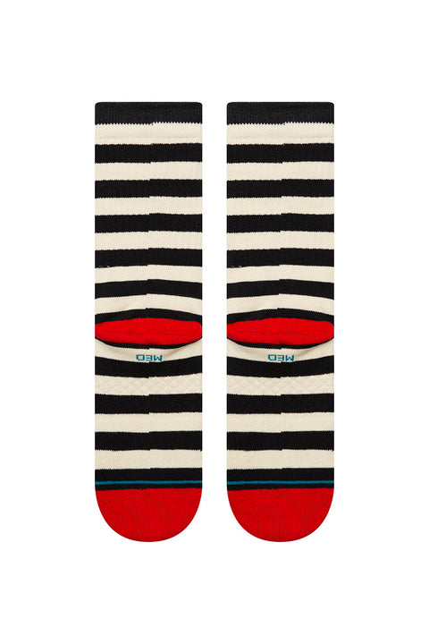 Stance Breton Crew Socks - Black / White- Bottom view