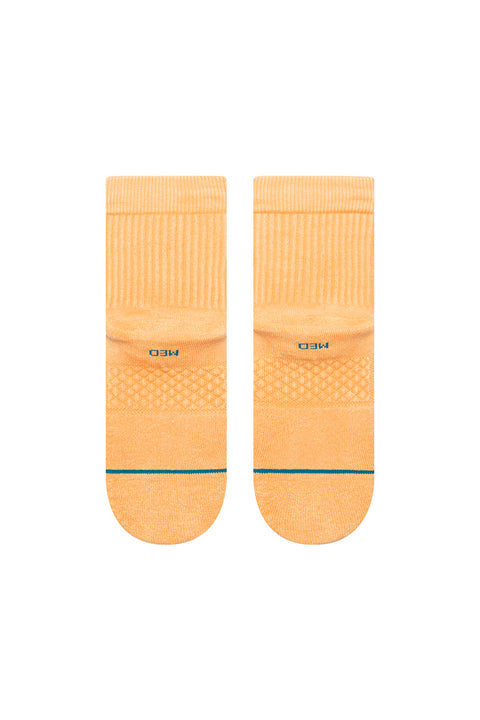 Stance Icon Washed Quarter Socks - Peach- Bottom view