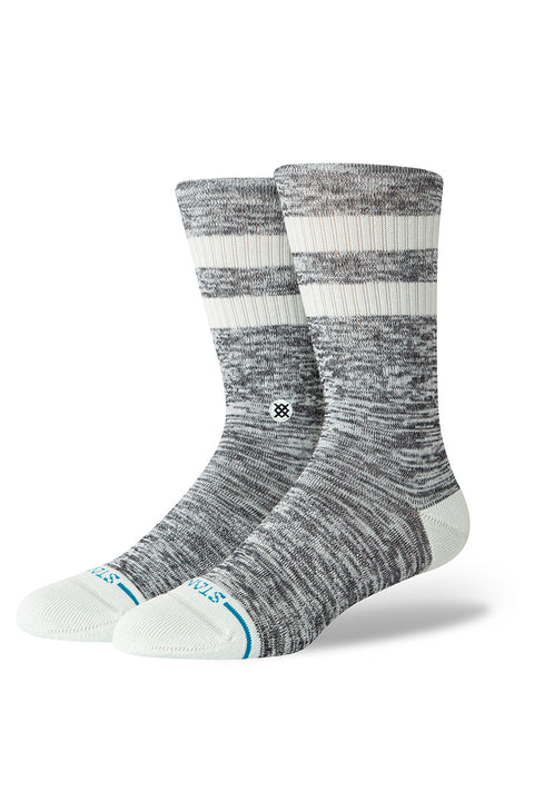 Stance Joven Crew Socks - Light Blue- Side view on feet
