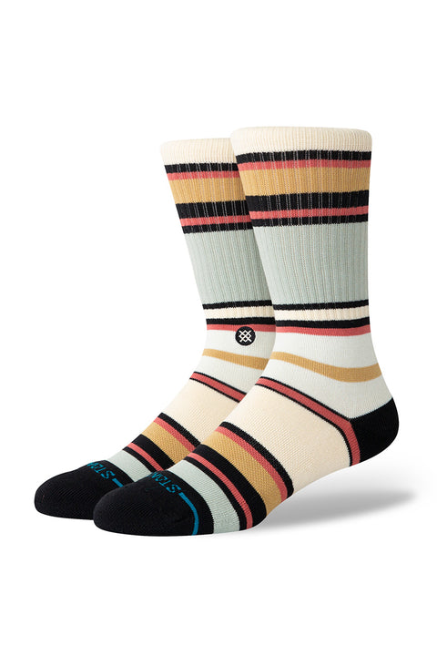 Stance Mike B Crew Socks - Blue- Side view on feet