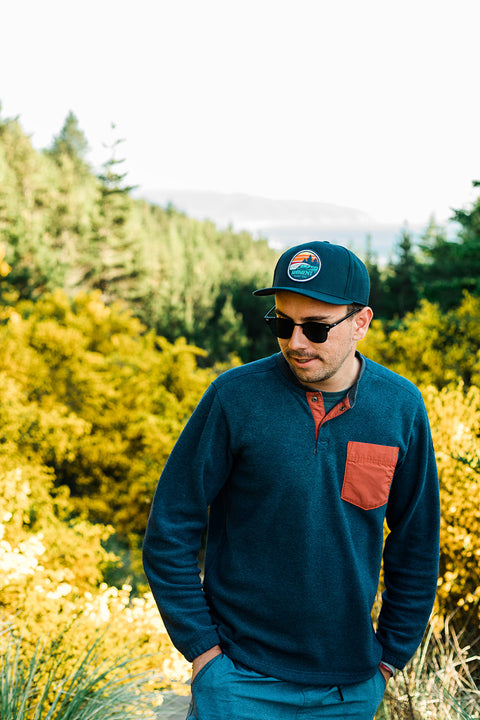 Moment Sunset Waves Patch Snapback Hat - Navy - 3