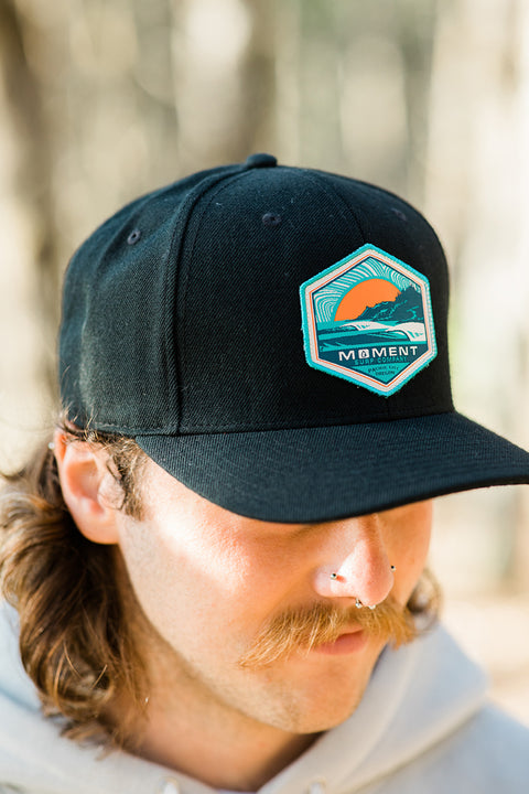 Moment Sunset Cape Hat - All Black - Closeup