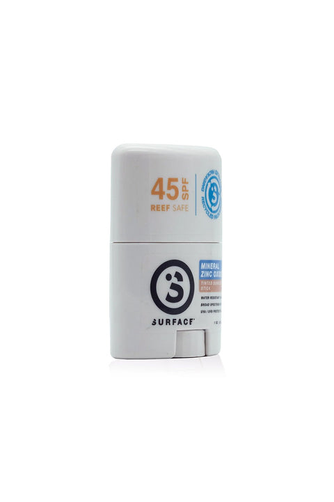 Surface SPF45 Zinc Oxide 0.5OZ Facestick- Side view of Tinted