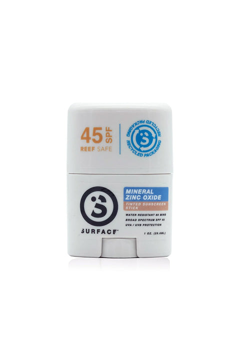 Surface SPF45 Zinc Oxide 0.5OZ Facestick- Front view of tinted