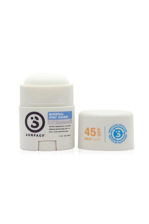 Surface SPF45 Zinc Oxide 0.5OZ Facestick- White with the lid off