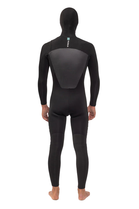 Vissla 7 Seas 5/4/3 Hooded Full Suit - Black - Back