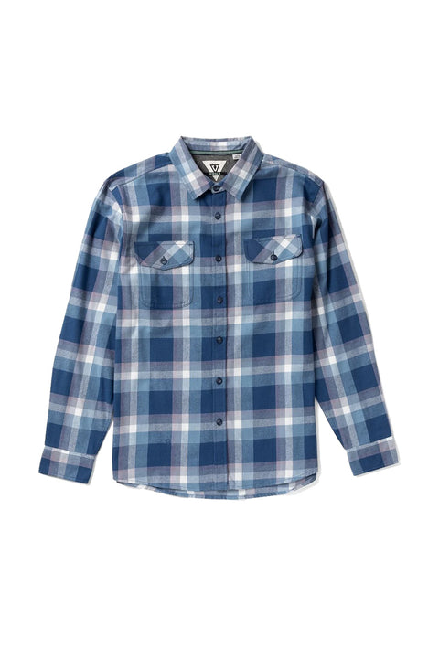 Vissla Central Coast Eco Flannel - Dark Denim- Front