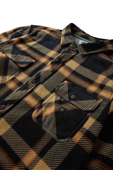 Vissla Eco-Zy Polar Flannel - Black- close up on front