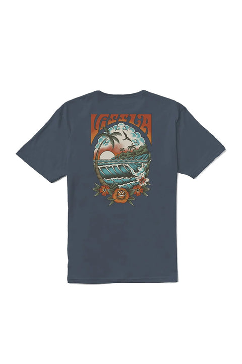 Vissla Inked Organic Tee - Dark Denim- Back